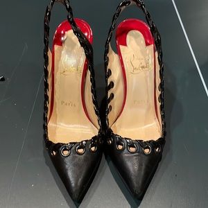 Authentic Christian Louboutin Heels, dust bags and replacement heels.